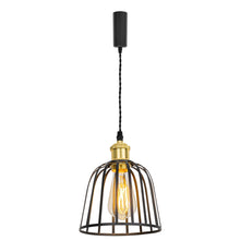 Load image into Gallery viewer, Track Light Black/Gold/Brass Finish E26 Base Black Cage Shade Metal Lamp Adjusted Height Freely