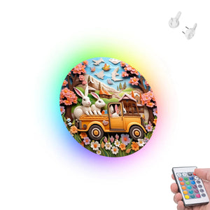 Wooden Painting Lamps Holiday Atmosphere Decoration Patterns customizable Remote control Wall Lamp