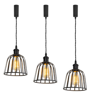 Track Light Black/Gold/Brass Finish E26 Base Black Cage Shade Metal Lamp Adjusted Height Freely