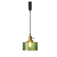 Load image into Gallery viewer, Track Mount Lighting Gold Base Pendant Kitchen Island Light Green Glass Retro Lamp