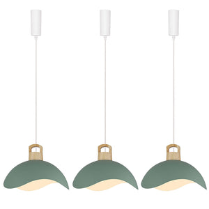 Track Pendant Light with Multi Color Iron Shade, Adjustable Length with 3 light for Home Lights