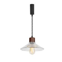 Load image into Gallery viewer, Adjusted Cable Track Lamp Walnut Base Clear Glass Shade Modern Pendant Lighting For Home Store