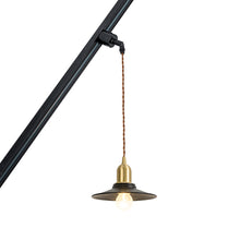 Load image into Gallery viewer, Track Mount Lighting Mini Black Shade Brass Base Pendant Kitchen Island Light