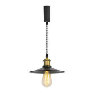 Track Light Pearl Black/Matt Brass E26 Base Black Shade Metal Lamp 3.2 Ft Adjusted Height Freely