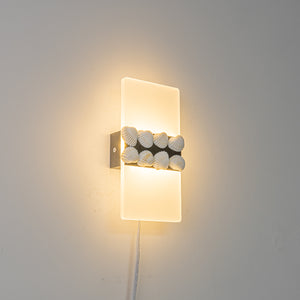 White Acrylic with 3D Shells Handmade Corded Wall Sconce Modern Design For Bedside Store Office