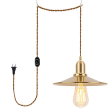 Load image into Gallery viewer, Hanging Light Plug In Dimmable Corded Brass Kitchen Lamp Modern Design