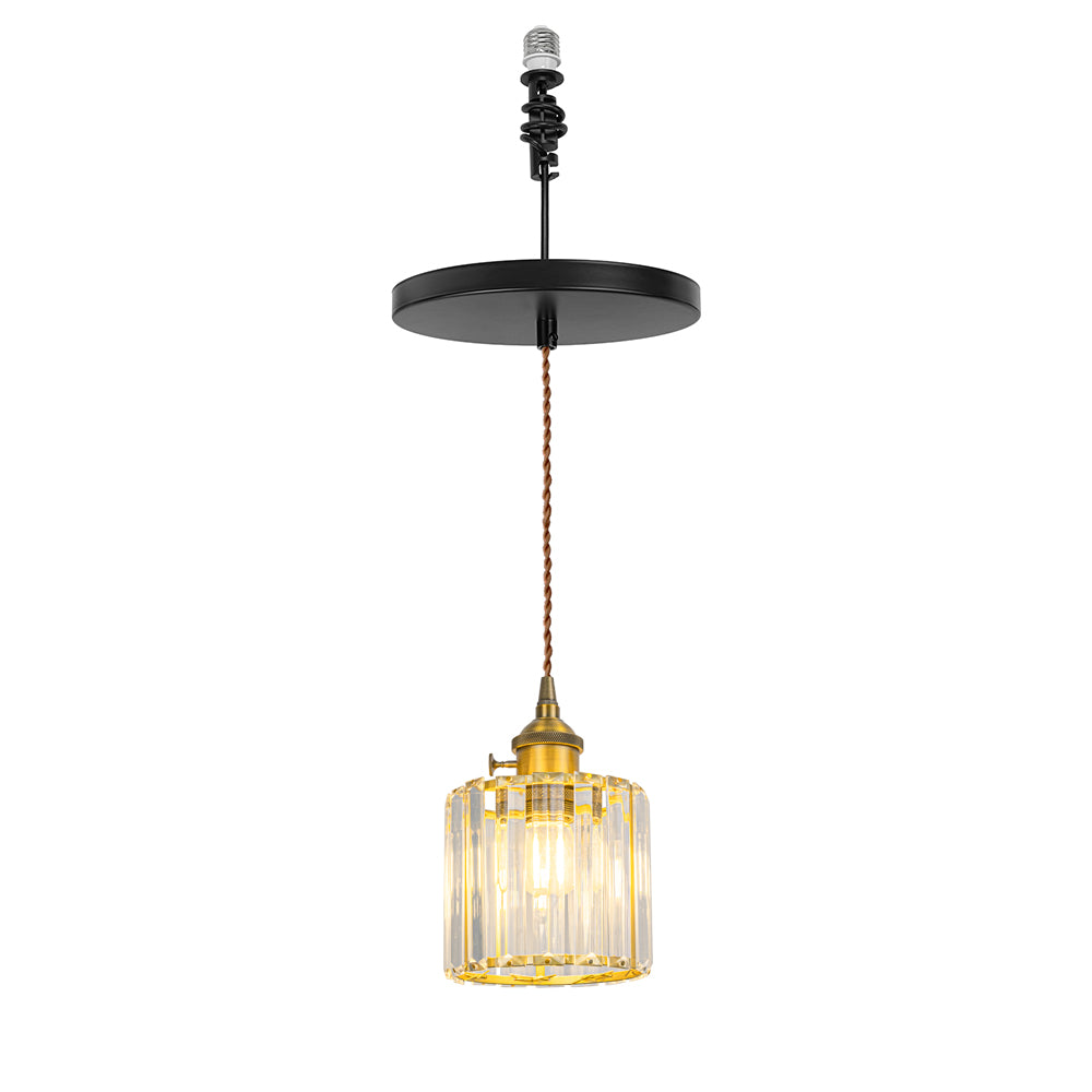 Ceiling Spotlight Remodel Modern Crystal Lampshade E26 Connection Gold Hanging Light Conversion Kit