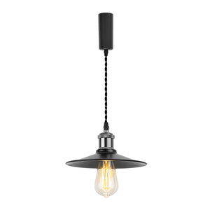 Track Light Pearl Black/Matt Brass E26 Base Black Shade Metal Lamp 3.2 Ft Adjusted Height Freely