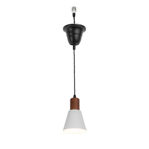 E26 Connection Ceiling Spotlight Remodel Walnut Base Metal Shade Retro Hanging Light Convert Kit