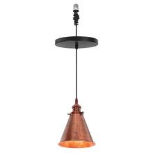 Load image into Gallery viewer, 7.4 Inches Rust Cone Shade Hanging Light E26 Base Adjustable Height Droplight Vintage Pendant Light