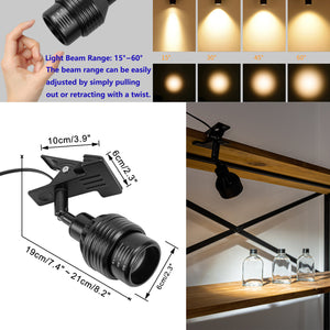 Clip Lamp Remote Dimmable Spotlight Plug In Wired Focus Lighting For Signboard Rental House