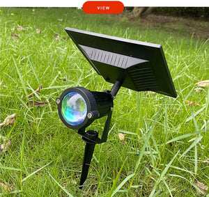 Clamp Floor Outdoor Sunset Ambiance Floodlight Waterproof Solar Power Three Ways Use Projection Light