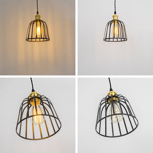 Track Light Black/Gold/Brass Finish E26 Base Black Cage Shade Metal Lamp Adjusted Height Freely