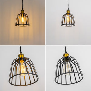 Track Light Black/Gold/Brass Finish E26 Base Black Cage Shade Metal Lamp Adjusted Height Freely