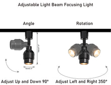 Load image into Gallery viewer, Track Lamp Remote Dimmable Spotlight Adjustable Focus Lighting For Oil Painting Rental House