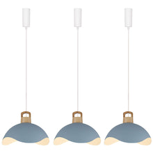 Load image into Gallery viewer, Track Pendant Light with Multi Color Iron Shade, Adjustable Length with 3 light for Home Lights