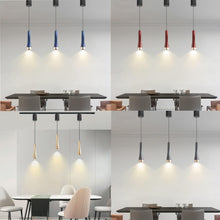 Load image into Gallery viewer, Track Pendant 3-Lights Retractable with Minimalist Modern Iron Shade Adjusted Length for Decorative