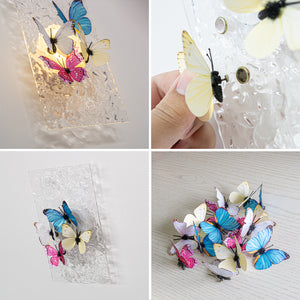 Clear Ripple Background With Cute Colorful Butterfly Battery Run Remote Night Light For Bedsides Home