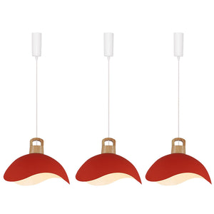 Track Pendant Light with Multi Color Iron Shade, Adjustable Length with 3 light for Home Lights