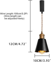 Load image into Gallery viewer, Vintage Design Copper E26 Base Track Pendant Light Adjusted Cord Black Metal Shade For Kitchen