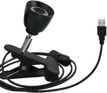 Load image into Gallery viewer, Black Mini LED Spotlight, Dimmable, Clip-on, USB Wiring, for Desk, Bedside, Night Light