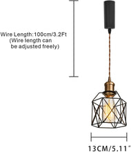 Load image into Gallery viewer, Vintage Design Copper E26 Base Track Pendant Light Adjusted Cord Metal Cage Shade Tracking Lamp