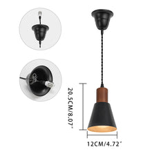 Load image into Gallery viewer, E26 Connection Ceiling Spotlight Remodel Walnut Base Metal Shade Retro Hanging Light Convert Kit