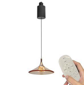 Adjustable 1-Light Track Pendant Light by Remote Control with Stepless Dimming Indoor Island Light