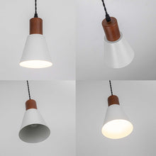 Load image into Gallery viewer, E26 Connection Ceiling Spotlight Remodel Walnut Base Metal Shade Retro Hanging Light Convert Kit