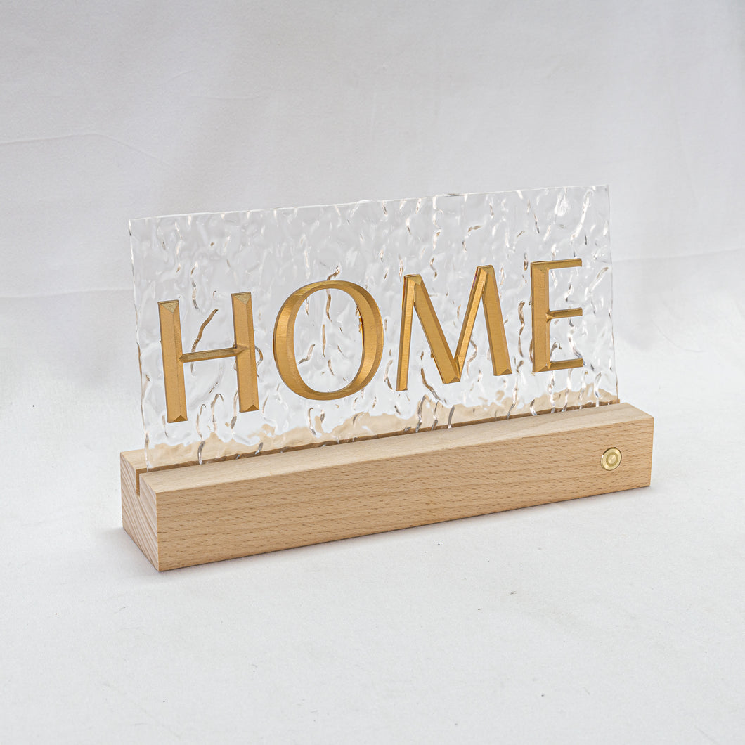 Rechargeable Battery Touch Switch LED Welcome Board Lighting Store Sign Light Natural Wood