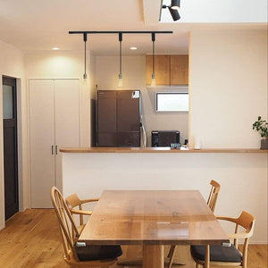 Retractable Lift Track Lighting Pendants with Industrial Aluminum Socket for Kitchen Dinning Table