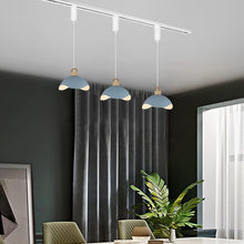 Load image into Gallery viewer, Track Pendant Light with Multi Color Iron Shade, Adjustable Length with 3 light for Home Lights