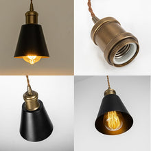 Load image into Gallery viewer, Vintage Design Copper E26 Base Track Pendant Light Adjusted Cord Black Metal Shade For Kitchen