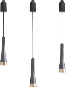 Track Pendant 3-Lights Retractable with Minimalist Modern Iron Shade Adjusted Length for Decorative