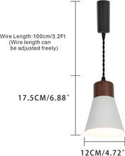 Load image into Gallery viewer, Adjusted Cable Track Lamp Walnut Base Metal White Shade Retro Pendant Lighting For Home