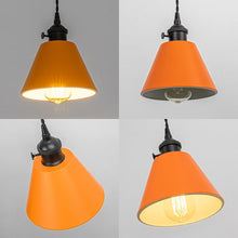 Load image into Gallery viewer, Modern Track Lamp Orange Lampshade Black Base with Switch Adjusted Cord Track Pendant Light