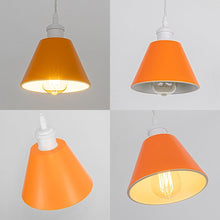 Load image into Gallery viewer, Modern Track Lamp Orange Lampshade White Base Adjusted Cord Track Pendant Light Kitchen Lamp