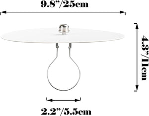 9.8 inch Round Diffuser Acrylic Shade with Clip Adapter Pendants Light Frosted White 2 Packs