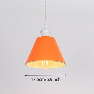 Modern Track Lamp Orange Lampshade White Base Adjusted Cord Track Pendant Light Kitchen Lamp