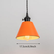 Load image into Gallery viewer, Modern Track Lamp Orange Lampshade Black Base with Switch Adjusted Cord Track Pendant Light