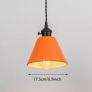 Modern Track Lamp Orange Lampshade Black Base with Switch Adjusted Cord Track Pendant Light