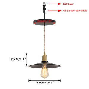 Ceiling Spotlight Remodel Black Flat Shade Metal E26 Connection Hanging Light Conversion Kit