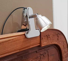 Load image into Gallery viewer, Silver Mini LED Spotlight, Dimmable, Clip-on, USB Wiring, for Desk, Bedside, Night Light