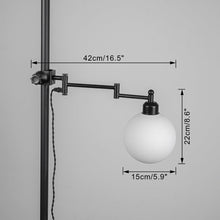 Load image into Gallery viewer, Mounted On Support Rod Indirect Lighting Plug in Cord Angle-Adjusted Glass Circle Shade Stand Light