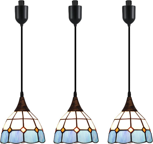 Track Lighting Fixture With Built-in Cable Wrapper and Glass Shade, Adjusted Length  Baroque Style