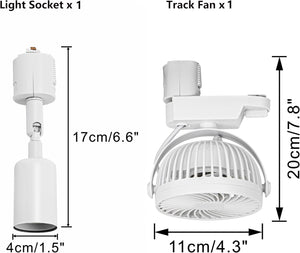 1 Track Rail Track Light No Bulb Track Mini Fans White Plant Growing Kit For Plants Air Circulation