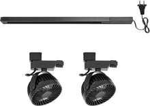 Load image into Gallery viewer, 1 Track Rail, 2 Track Mini Fans Black Plant Growing Kit For Plants Air Circulation Ventilation