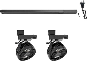 1 Track Rail, 2 Track Mini Fans Black Plant Growing Kit For Plants Air Circulation Ventilation