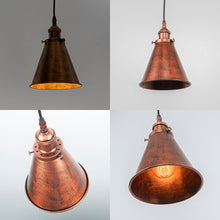 Load image into Gallery viewer, Adjusted Cable Track Lamp Rust Color Metal Cone Shade Vintage Pendant Light for Slope Position Roof