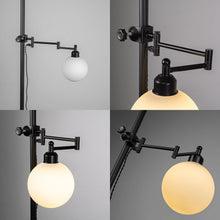 Load image into Gallery viewer, Mounted On Support Rod Indirect Lighting Plug in Cord Angle-Adjusted Glass Circle Shade Stand Light